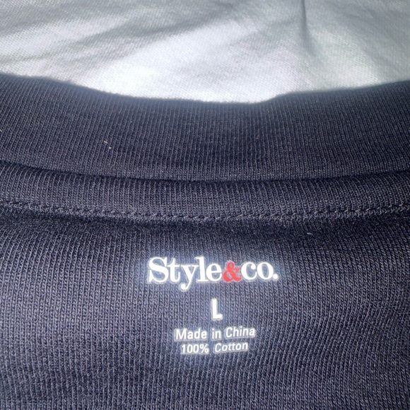 Style & Co. Black Top with Silver Accents - Picture 3 of 4